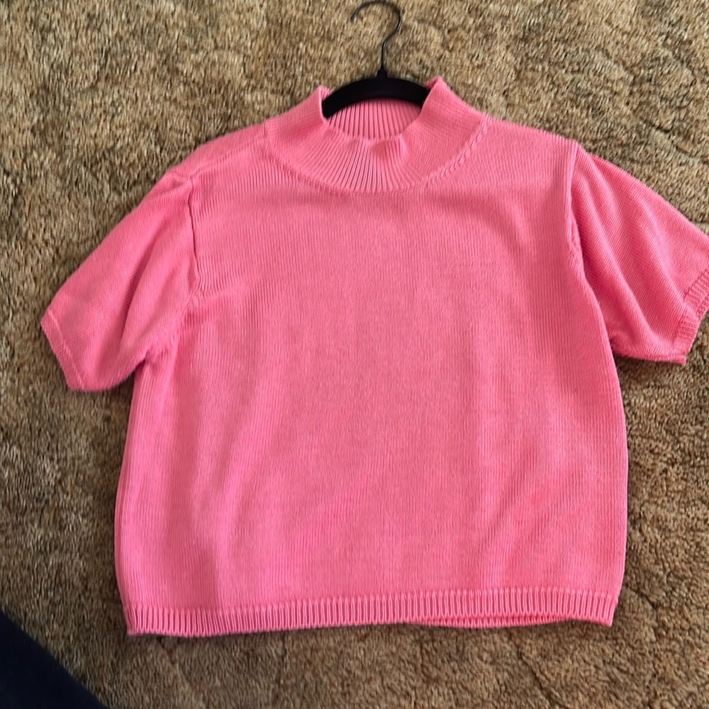 Pink Fia Italia Handloomed cow neck top size M
